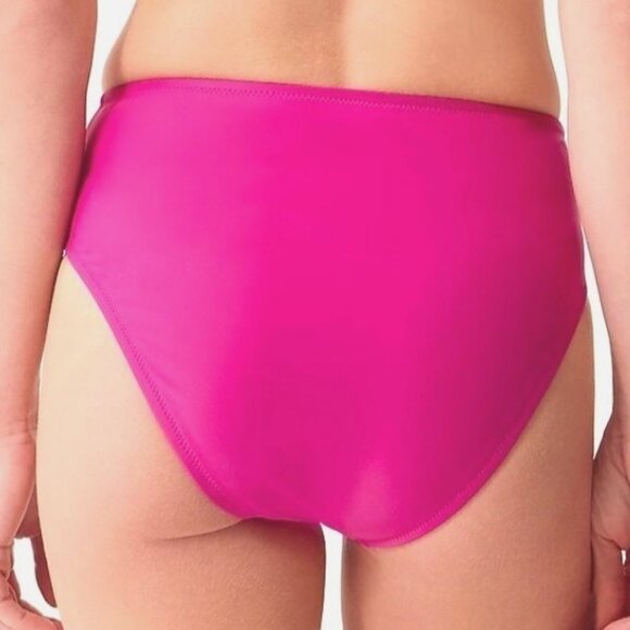 NEW J.Crew Hallie High Waist Moderate Coverage Bikini Bottoms Radiant Fuchsia 2X - Picture 3 of 12